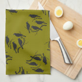 Vier roepende vogels knippen stencil-style 2 uit theedoek (Quarter Fold)