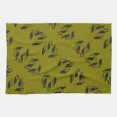 Vier roepende vogels knippen stencil-style 2 uit theedoek (Horizontaal)