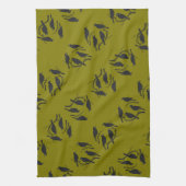 Vier roepende vogels knippen stencil-style 2 uit theedoek (Verticaal)