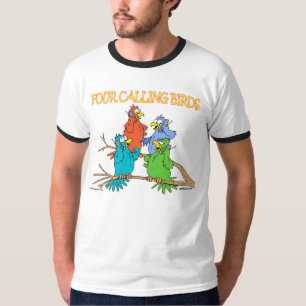 Vier roepende vogels t-shirt
