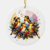 Vier roepende vogels | Twaalf dagen Kerst Keramisch Ornament (Voorkant)