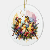 Vier roepende vogels | Twaalf dagen Kerst Keramisch Ornament (Links)