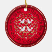 Vier roerende vogels keramisch ornament (Voorkant)