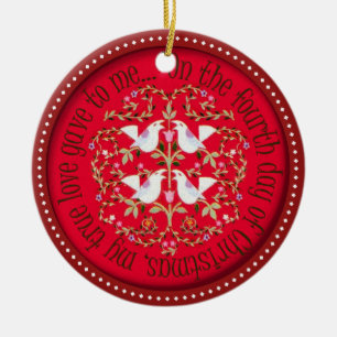 Vier roerende vogels keramisch ornament