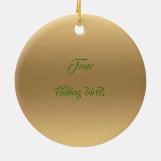 Vier roerende vogels met kerstdecoratie keramisch ornament (Achterkant)