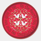 Vier roerende vogels ronde sticker (Voorkant)