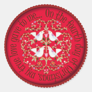 Vier roerende vogels ronde sticker