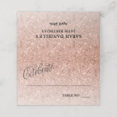 Vier Roos Gold Glitter Gepersonaliseerd Plaatskaartje (Buitenkant ongevouwen)