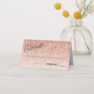 Vier Roos Gold Glitter Gepersonaliseerd Plaatskaartje
