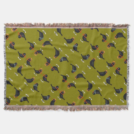 Vier Ropende Vogels Retro Midden-Eeuwse Uitknip 3 Deken (Voorkant)
