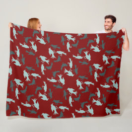 Vier Ropende Vogels Retro Midden-Eeuwse Uitknip 5 Fleece Deken