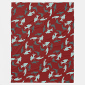 Vier Ropende Vogels Retro Midden-Eeuwse Uitknip 5 Fleece Deken (Voorkant)