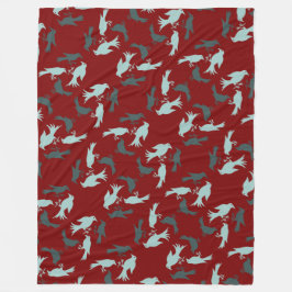 Vier Ropende Vogels Retro Midden-Eeuwse Uitknip 5 Fleece Deken