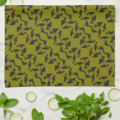 Vier Ropende Vogels Retro Midden-Jaren Stencil-Uit Theedoek (Gevouwen)