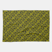 Vier Ropende Vogels Retro Midden-Jaren Stencil-Uit Theedoek (Horizontaal)