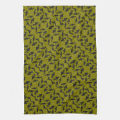 Vier Ropende Vogels Retro Midden-Jaren Stencil-Uit Theedoek (Verticaal)
