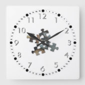 Vier rotspuitstukken van Earth Tone Vierkante Klok (Voorkant)