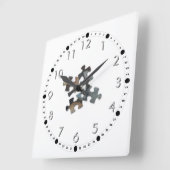 Vier rotspuitstukken van Earth Tone Vierkante Klok (Hoek)