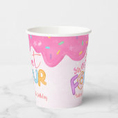 vier roze Bevroren Meisjes eerste verjaardag Papieren Bekers (Links)