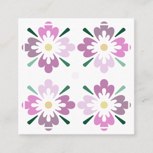 Vier roze florale vormen Enclosure Kaart (Voorkant)