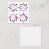Vier roze florale vormen Enclosure Kaart (Voorkant / Achterkant)