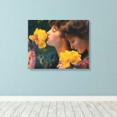 Vier Rozen van Franz Dvorak Canvas Afdruk (Insitu (Houten vloer))