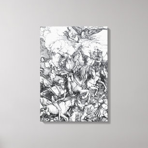 Vier Ruiters van de Apocalyps - Albrecht Durer Canvas Afdruk