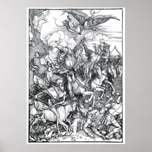 Vier Ruiters van de Apocalyps - Albrecht Durer Poster