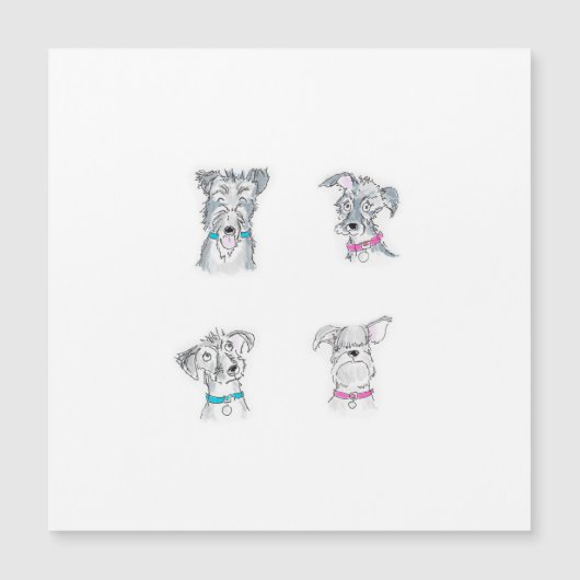 Vier ruwharige honden kaart (Voorkant)