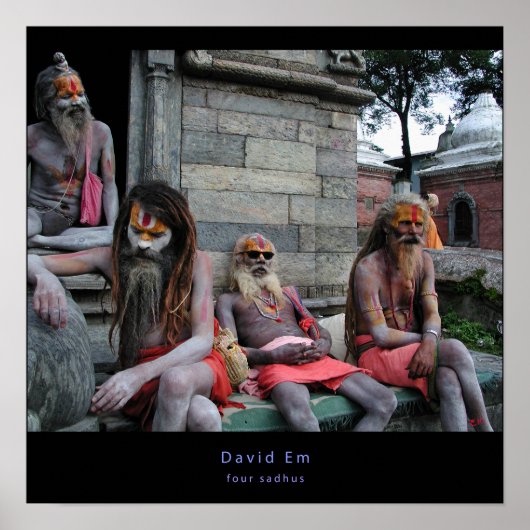 Vier Sadhus-Poster Poster (Voorkant)