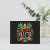 Vier San Antonio 2026 Fiesta Cultuur Kaart (Staand voorkant)