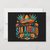 Vier San Antonio 2026 Fiesta Cultuur Kaart (Achterkant)
