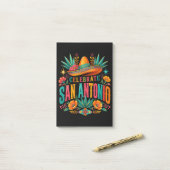 Vier San Antonio 2026 Fiesta Cultuur Post-it® Notes (Op bureau)