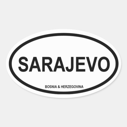 VIER Sarajevo Ovale Sticker (Voorkant)