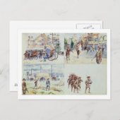 Vier scènes uit de Boer-oorlog, uit een schetsboek Briefkaart (Voorkant / Achterkant)