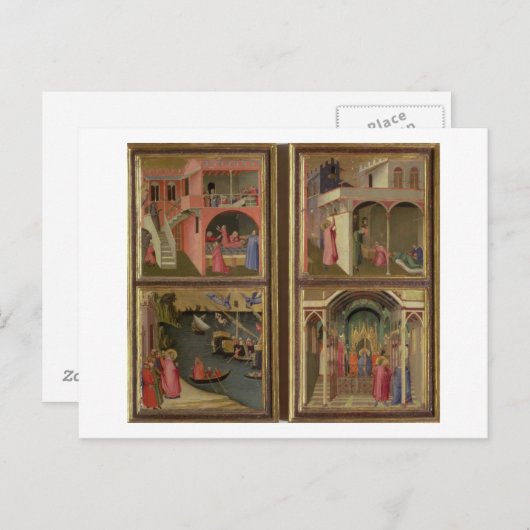 Vier scènes uit het leven van Sint-Nicolaas: St. N Briefkaart (Voorkant / Achterkant)