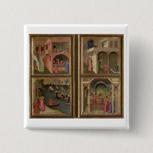 Vier scènes uit het leven van Sint-Nicolaas: St. N Vierkante Button 5,1 Cm