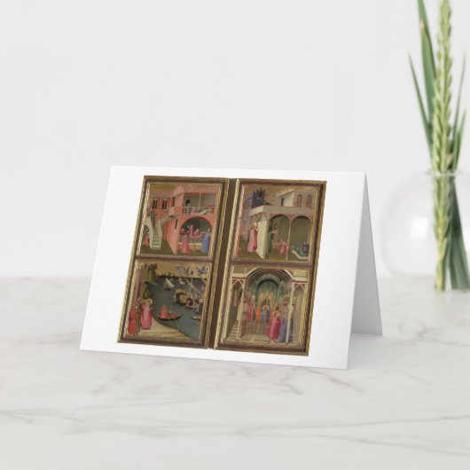 Vier Scènes van het Leven van St. Nicholas: St. Feestdagen Kaart (Voorkant)