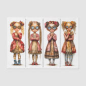 Vier Schattige Excentrieke Steampunk Meisjes DV3R Tissuepapier (Voorkant)
