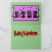 Vier schattige spooky halloween vampier kittens kaart (Binnen)