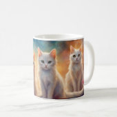 Vier schattige witte katten koffiemok (Voorkant rechts)