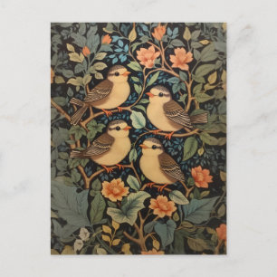 Vier Schattigee Baby Birds Natuur geïnspireerd Briefkaart