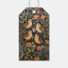 Vier Schattigee Baby Birds Natuur geïnspireerd Cadeaulabel