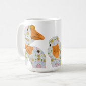 Vier Schattigee bloemenganzen Koffiemok (Voorkant links)