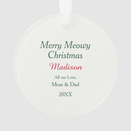 Vier Schattigee Kittens Kerstkrans Kinder Ornament (achterkant)