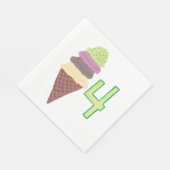 Vier Scoops van Ice Cream Verjaardagsservetten Lee Servetten (Hoek)