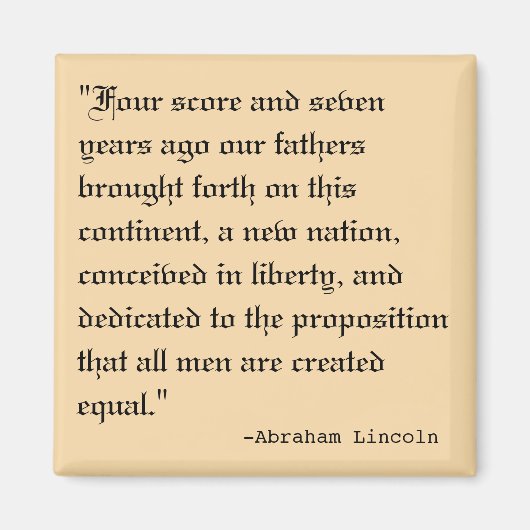 Vier Score en zeven jaar geleden Magneet (Voorkant)