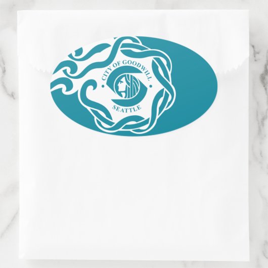 VIER Seattle Flag Ovale Sticker (Tas)