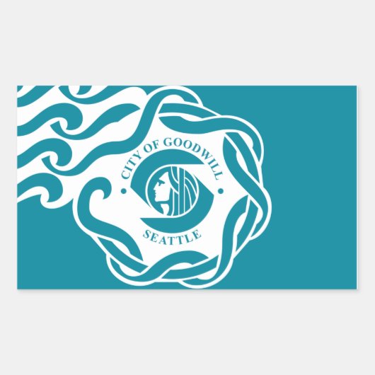 VIER Seattle Flag Rechthoekige Sticker (Voorkant)