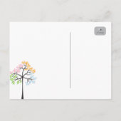 Vier seizoenbomen bos die de datum redden aankondigingskaart (Achterkant)